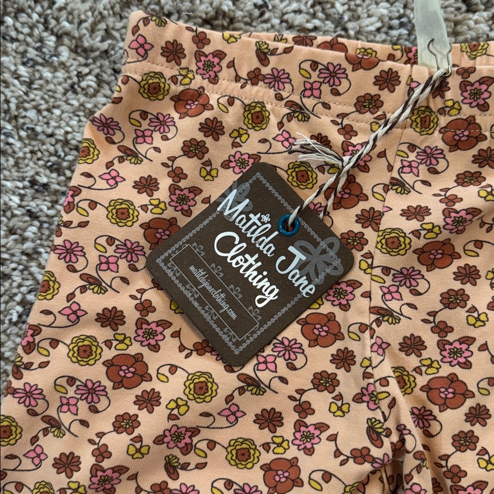 Matilda Jane Floral Ruffle Shorties - Peach and Rust size 6 NWT “Stay Positive” - Picture 5 of 7